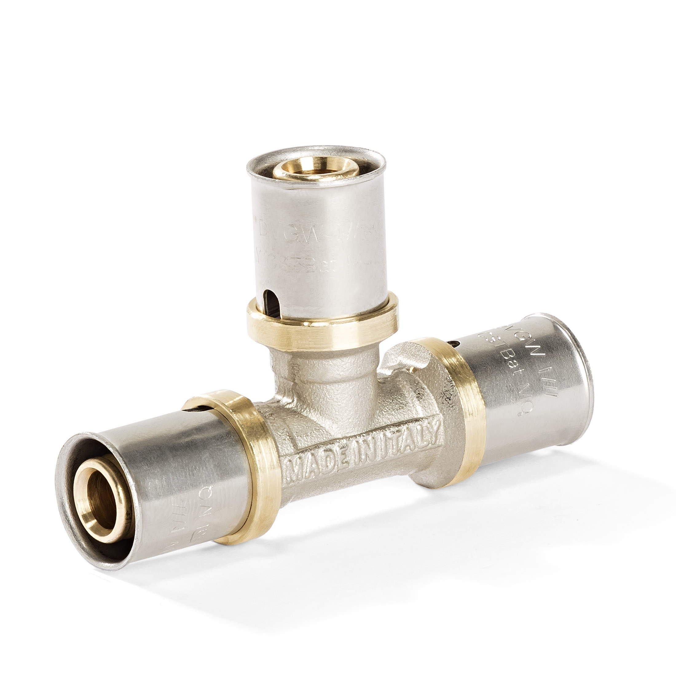 Pressfitting T-Stück für Aluverbundrohr | DVGW | Kontur TH, U, H | Mehrschichtrohr