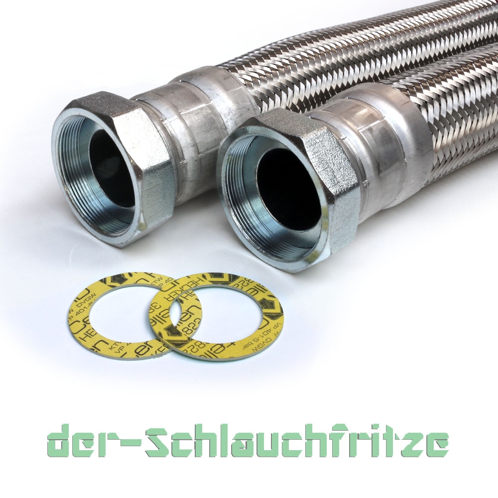 Flexschlauch 2 1/2"ÜM x 2 1/2"ÜM, DN60, Inliner EPDM, Geflecht VA, PN4, -20 bis 90°C