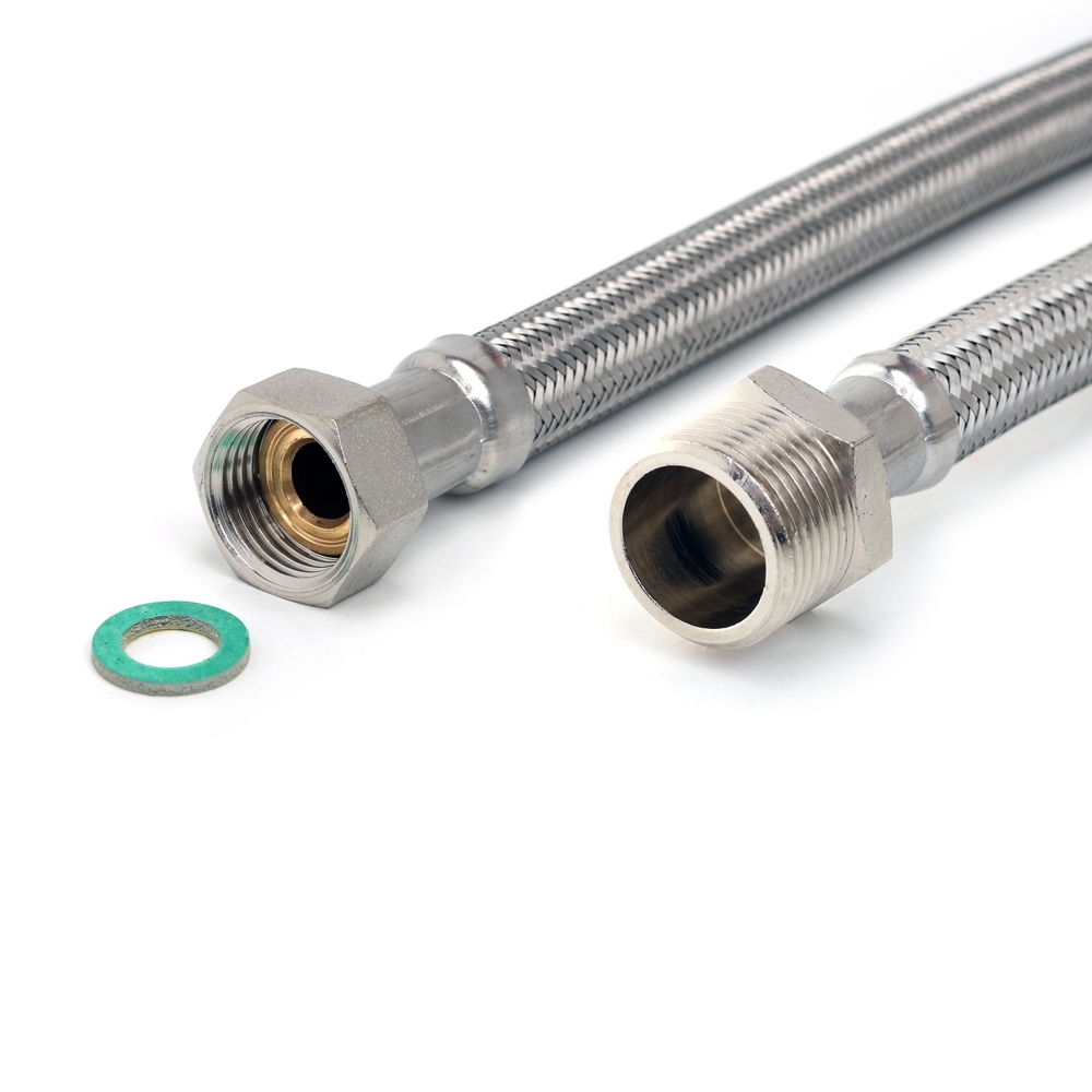 Flexschlauch 1/2"ÜM x 3/4"AG für Trinkwasser, DN13, Inliner HDPE, PN10, -15 bis 70°C