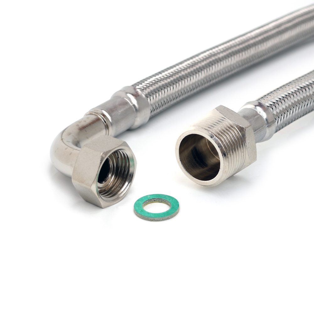 Flexschlauch 3/4"AG x 1/2"Bogen für Trinkwasser, DN13, Inliner HDPE, PN10, -15 bis 70°C