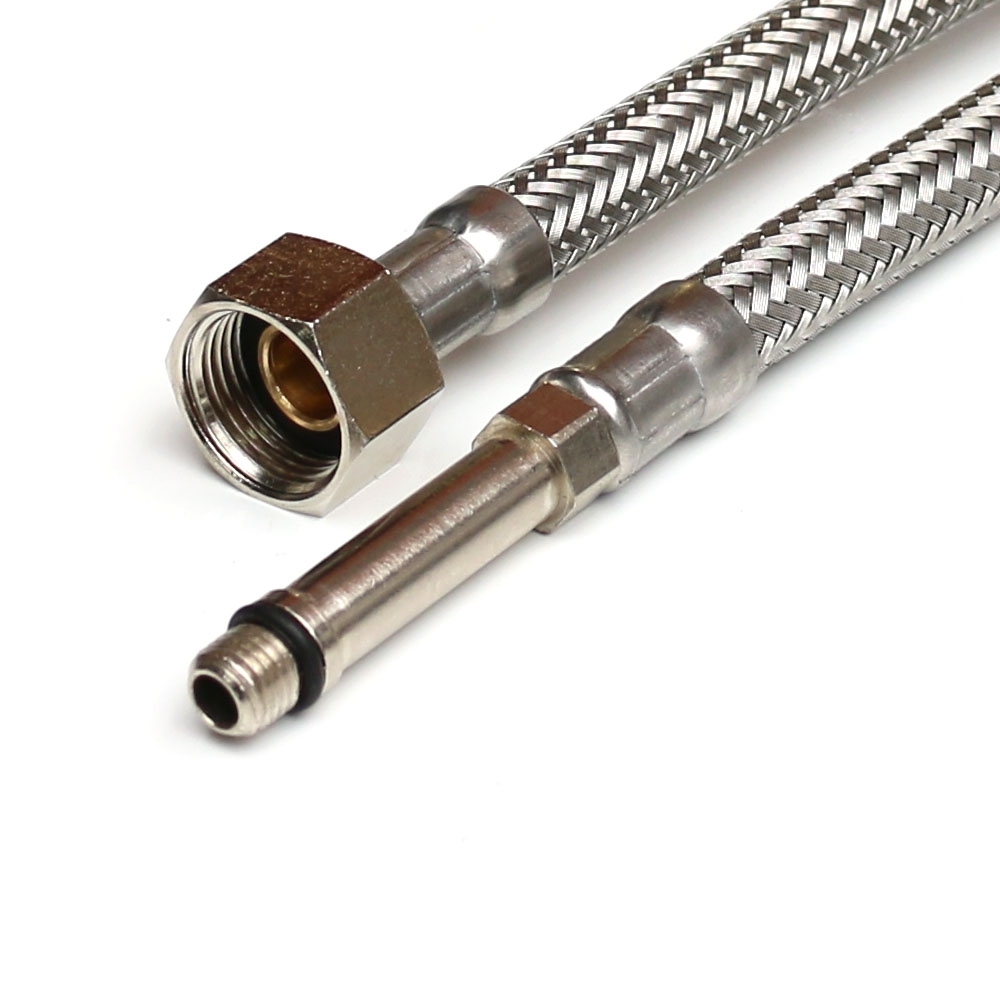 Armaturenschlauch 3/8"ÜM x M8 x 1 lang für Trinkwasser, DN06, Inliner HDPE, PN10,-15 bis 70°C