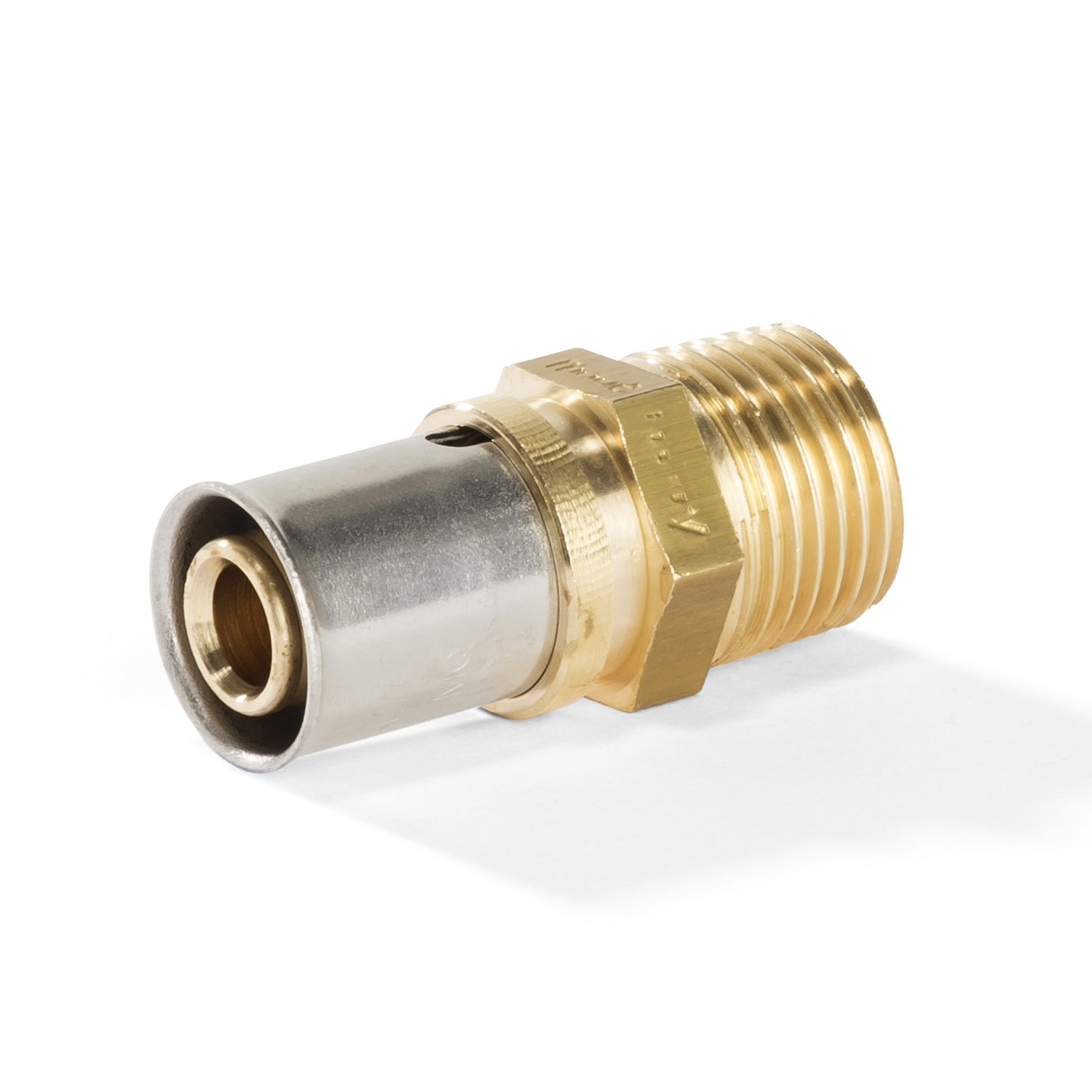 Pressfitting Übergang AG 16 x 1/2" für Aluverbundrohr | DVGW | Kontur TH, U, H | Mehrschichtrohr