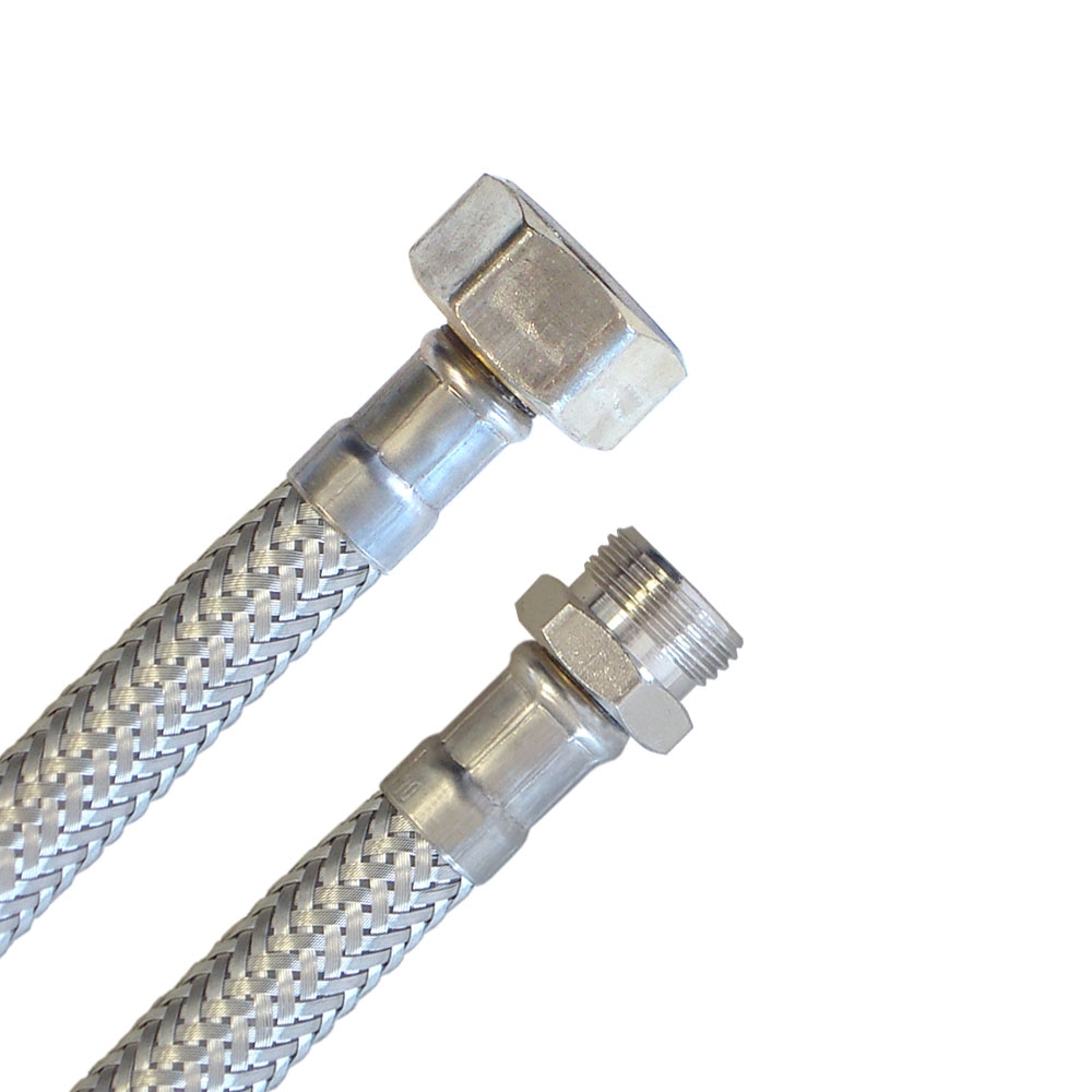 Flexschlauch 1/2"ÜM x 3/8"AG für Trinkwasser, DN08, Inliner HDPE, PN10, -15 bis 70°C