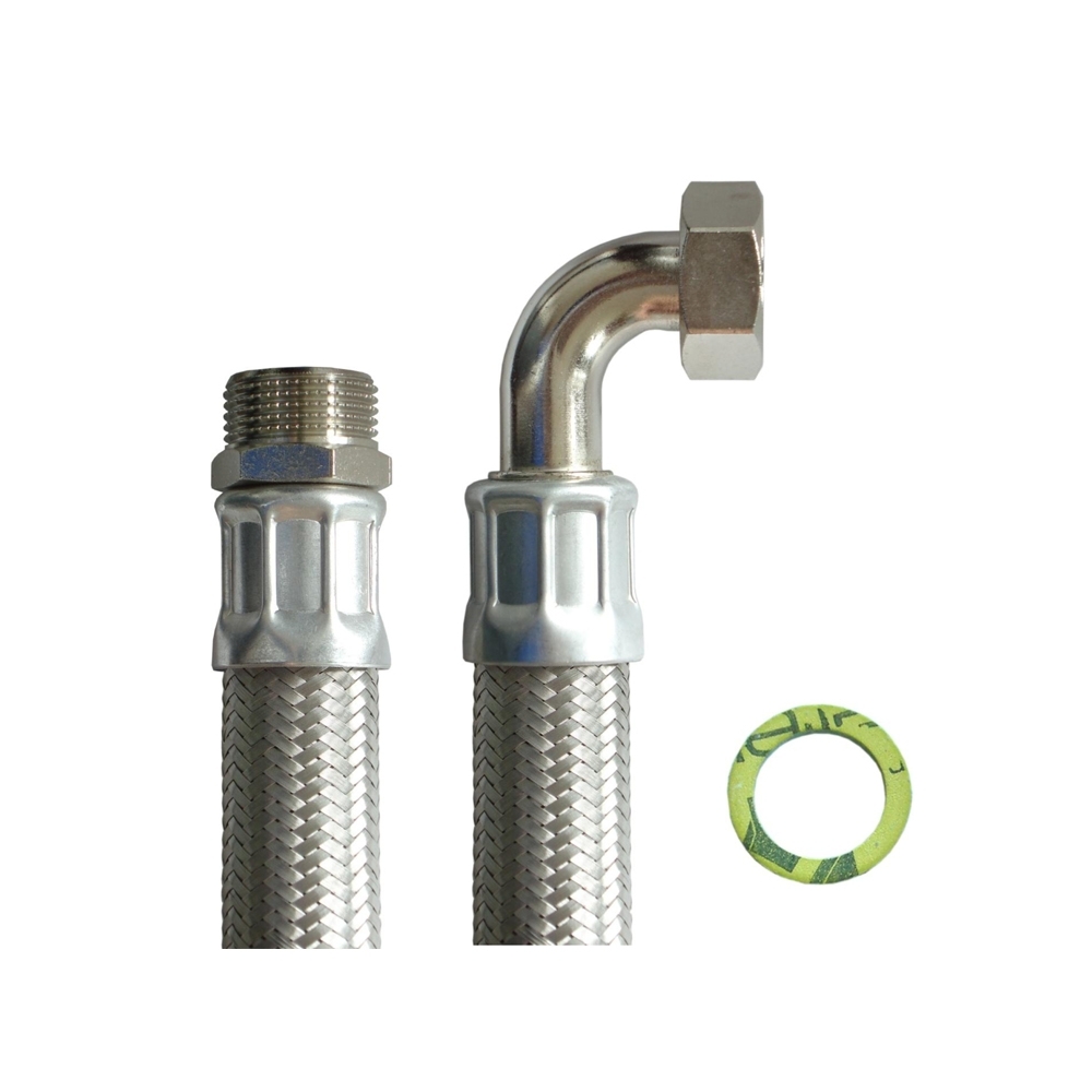 Flexschlauch 1"AG x 1"ÜM Bogen, DN25, Inliner EPDM, Geflecht VA, PN10, -20 bis 90°C, 30cm – Bild 4