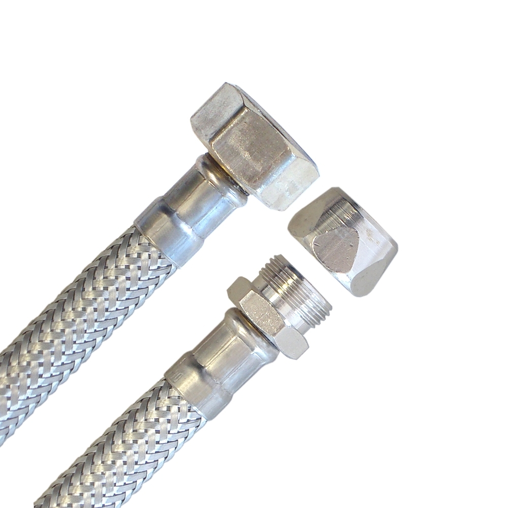 Flexschlauch 1/2"ÜM x 10mm Quetsch für Trinkwasser, DN08, Inliner HDPE, PN10, -15 bis 70°C