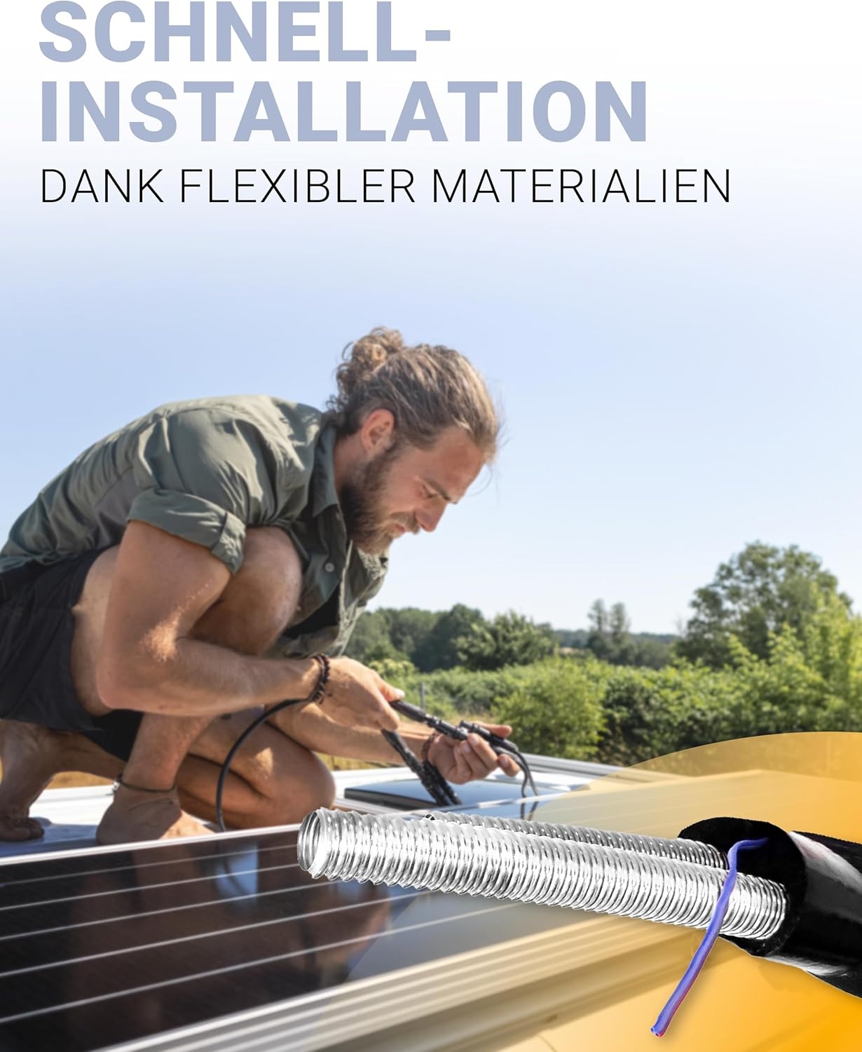 DN20 (1") Solarrohr Solarleitung Edelstahlwellrohr mit 13mm EPDM Isolierung, 25m – Bild 5