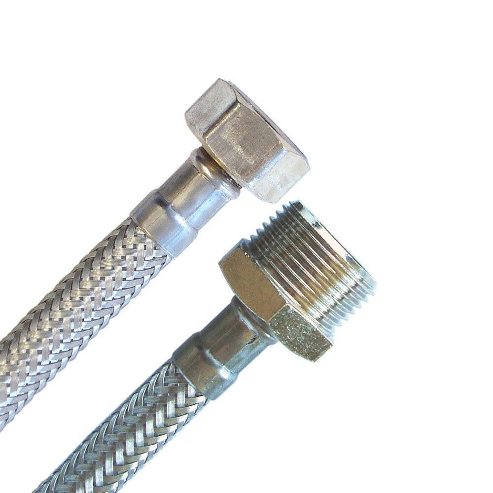 Flexschlauch 1/2"ÜM x 3/4"AG für Trinkwasser, DN08, Inliner HDPE, PN10, -15 bis 70°C