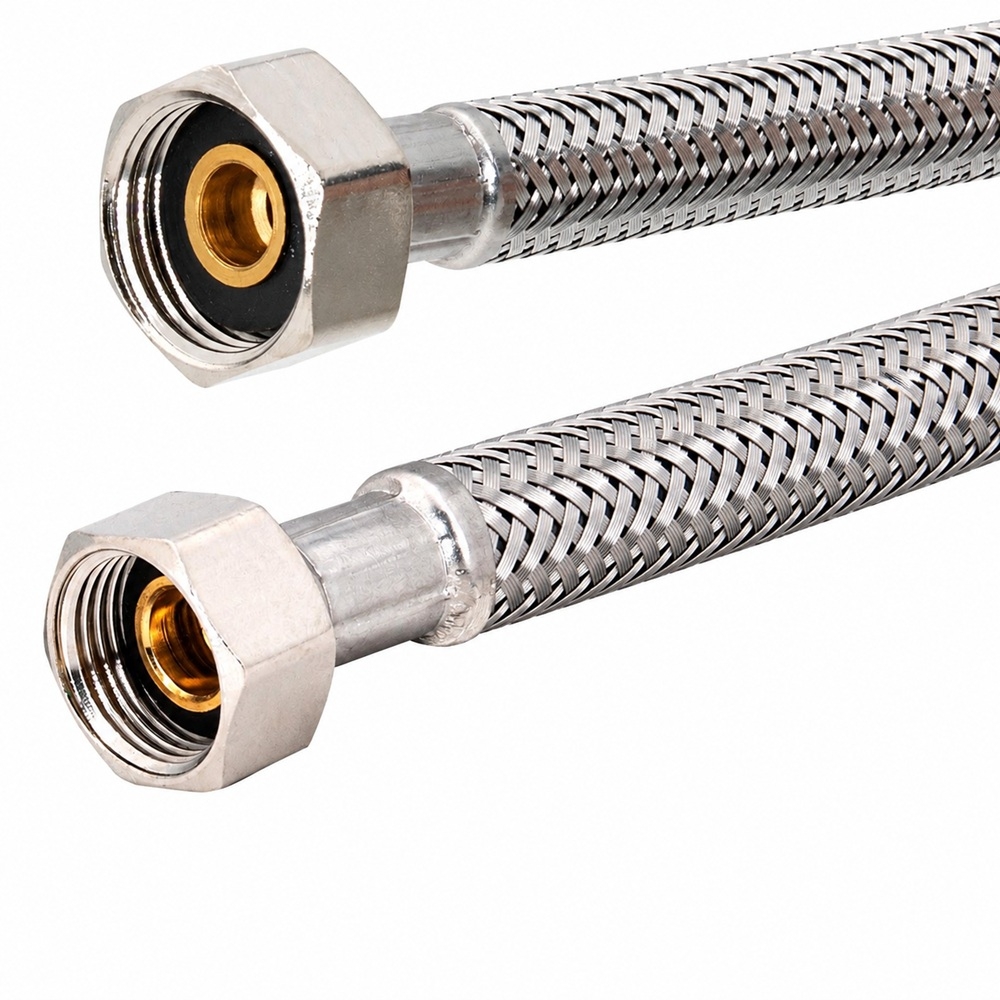 Flexschlauch 3/8"ÜM x 1/2"ÜM für Trinkwasser, DN08, Inliner HDPE, PN10, -15 bis 70°C, 15cm – Bild 1
