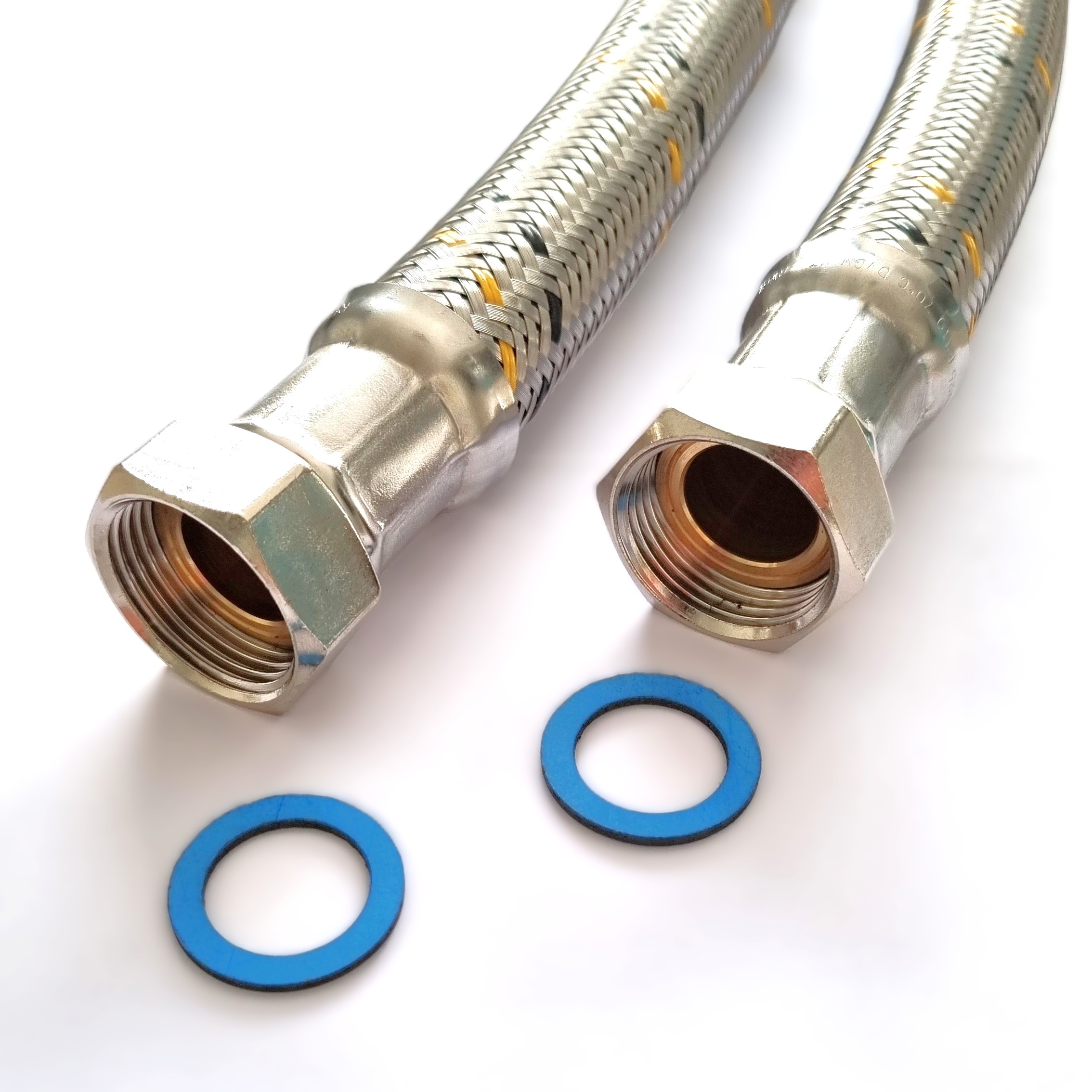 Saug-/Druckschlauch 3/4"ÜM x 3/4"ÜM, DN19, Inliner HDPE, Geflecht VA, PN10, -15 bis 80°C