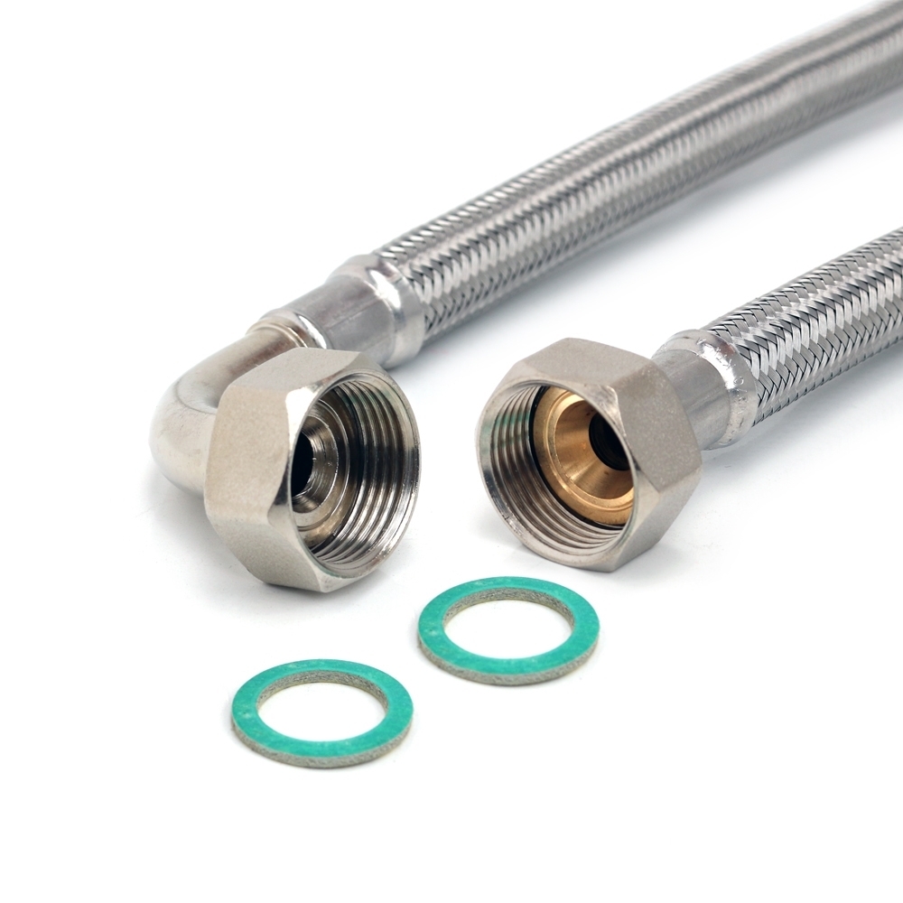Flexschlauch 3/4"ÜM x 3/4"Bogen für Trinkwasser, DN13, Inliner HDPE, PN10, -15 bis 70°C