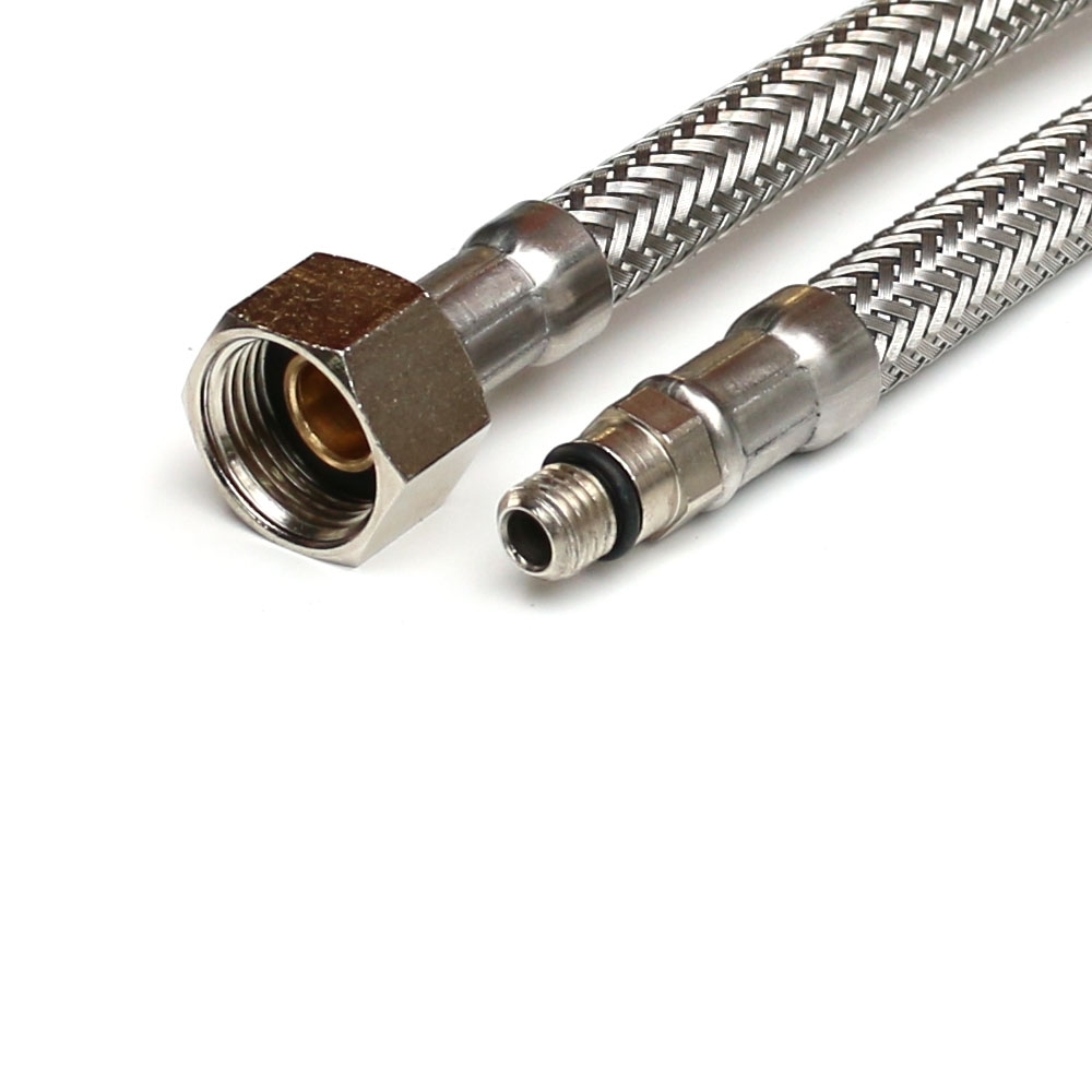 Armaturenschlauch 3/8"ÜM x M8 x 1 kurz für Trinkwasser, DN06, Inliner HDPE, PN10,-15 bis 70°C