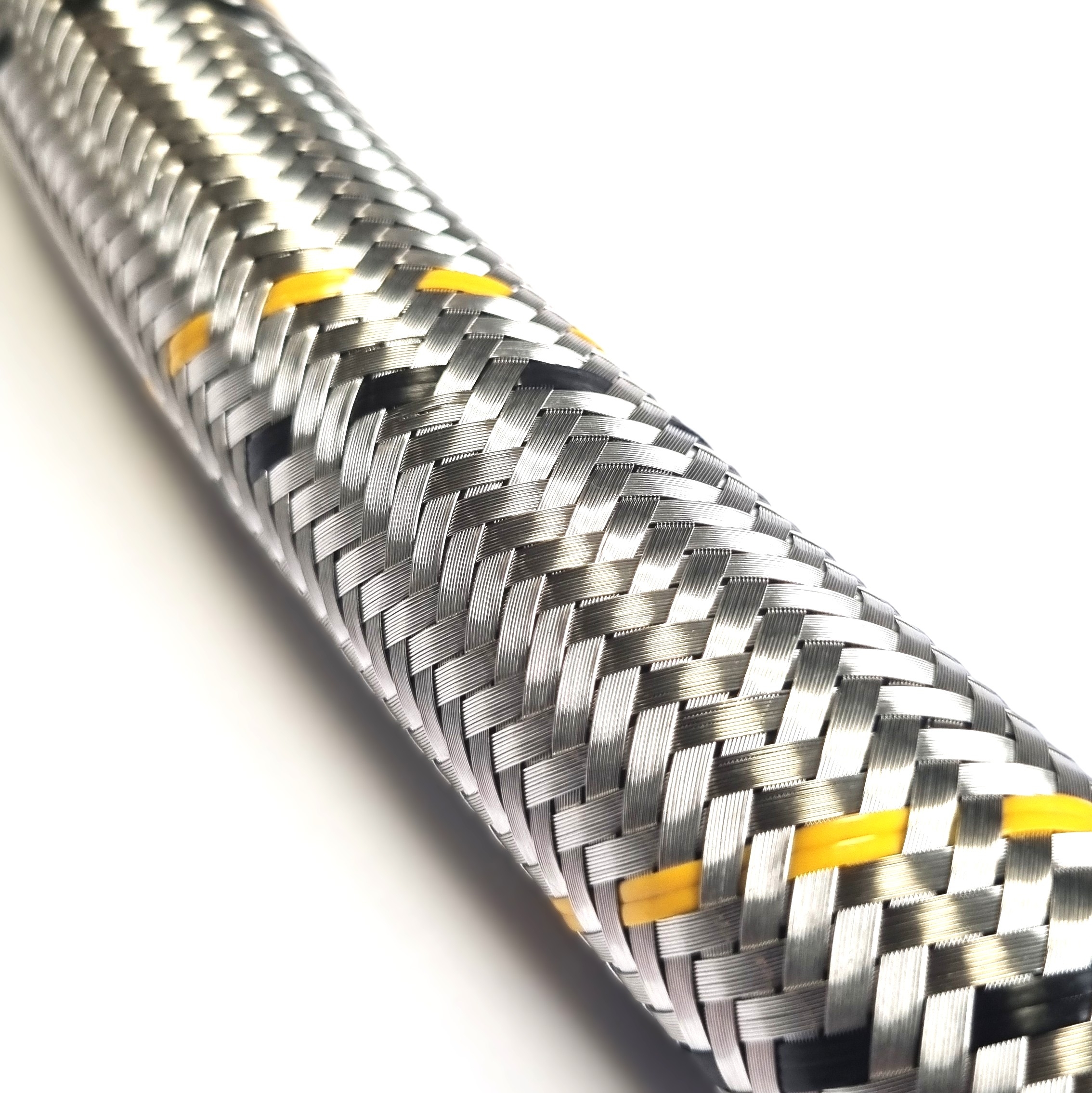 Saug-/Druckschlauch 1"ÜM x 1"ÜM Bogen, DN25, Inliner HDPE, Geflecht VA, PN10, -15 bis 80°C, 30cm – Bild 3
