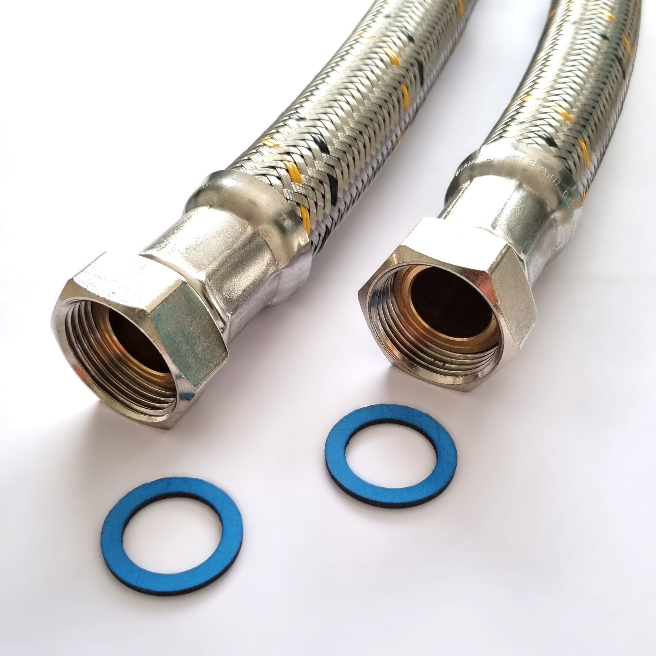 Saug-/Druckschlauch 1"ÜM x 1"ÜM, DN25, Inliner HDPE, Geflecht VA, PN10, -15 bis 80°C, 30cm – Bild 1