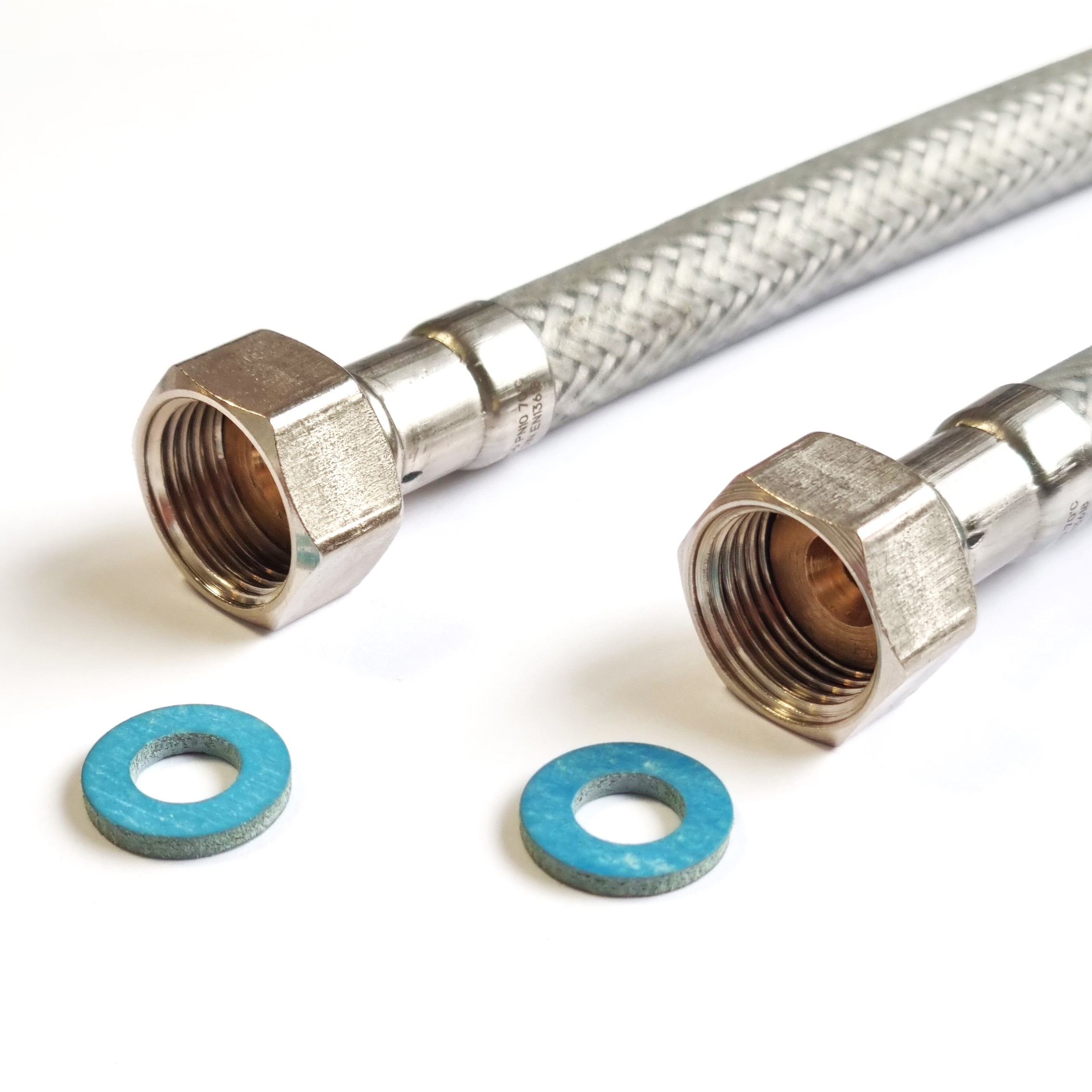 Flexschlauch 3/8"ÜM bds. für Trinkwasser, abwischbarer LDPE Schicht, DN06, PN10, -15 bis 70°C