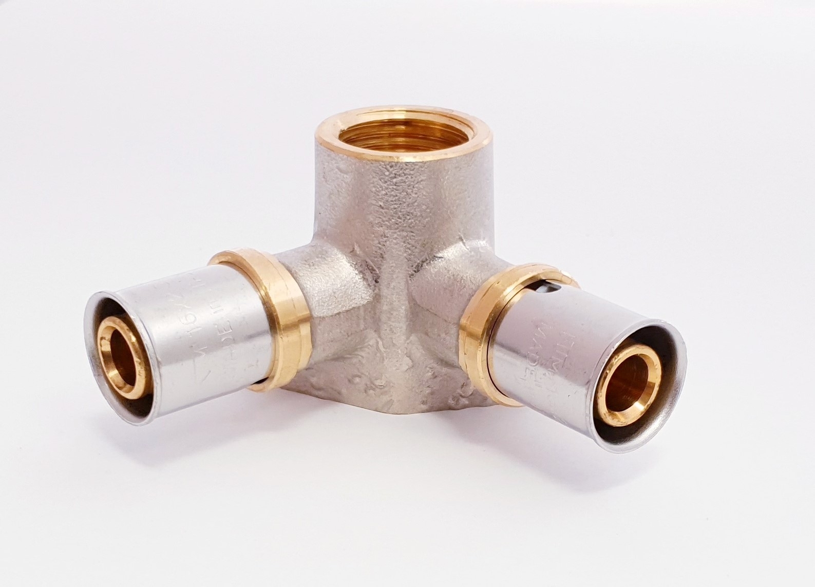 Pressfitting Wandwinkel doppelt 16 x 1/2" | Aluverbundrohr | DVGW | Kontur TH, U, H |Mehrschichtrohr