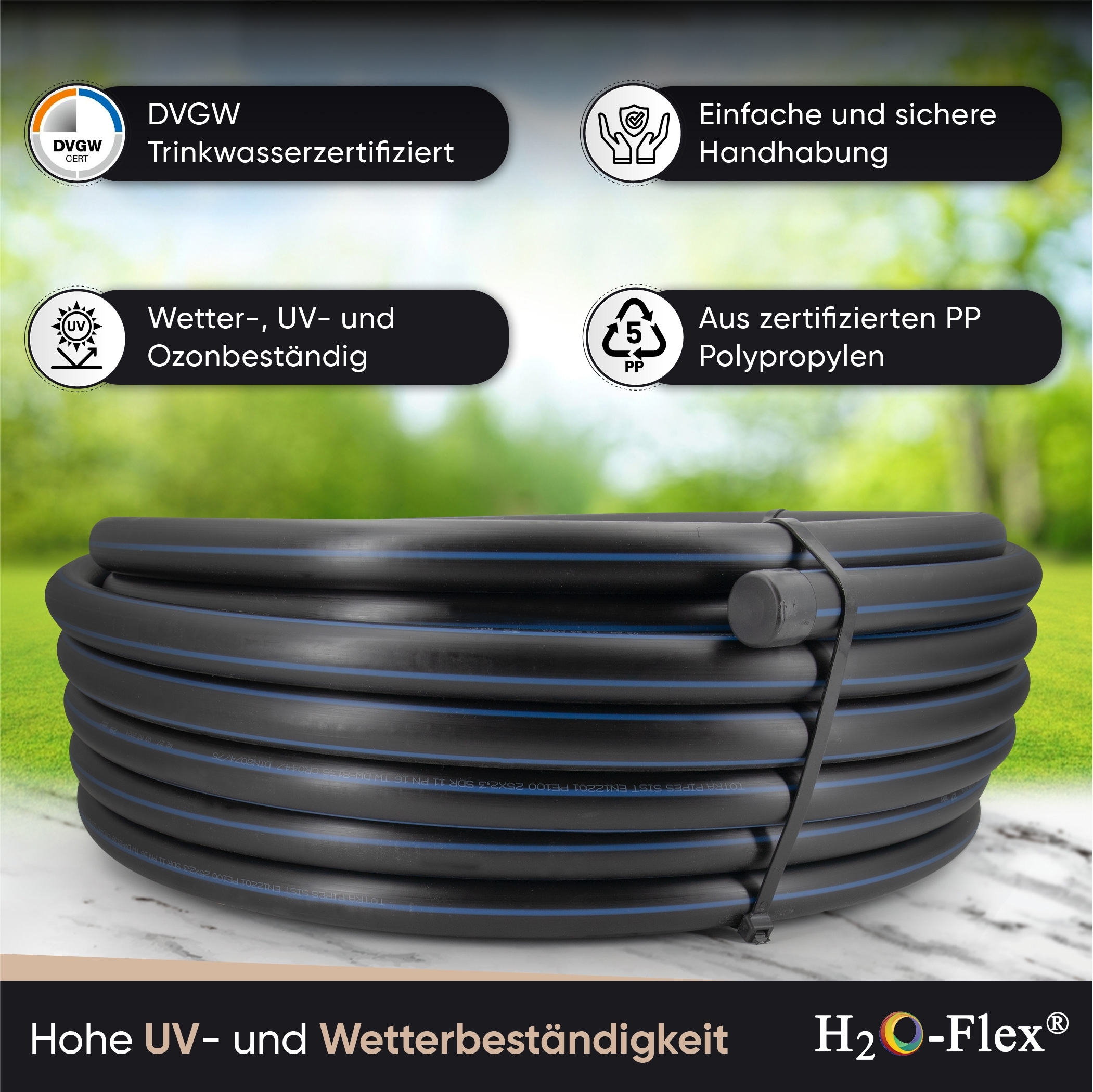 32 x 3,0 PE100 HD-Rohr 25m HDPE PN16 Trinkwasserleitung DVGW – Bild 4