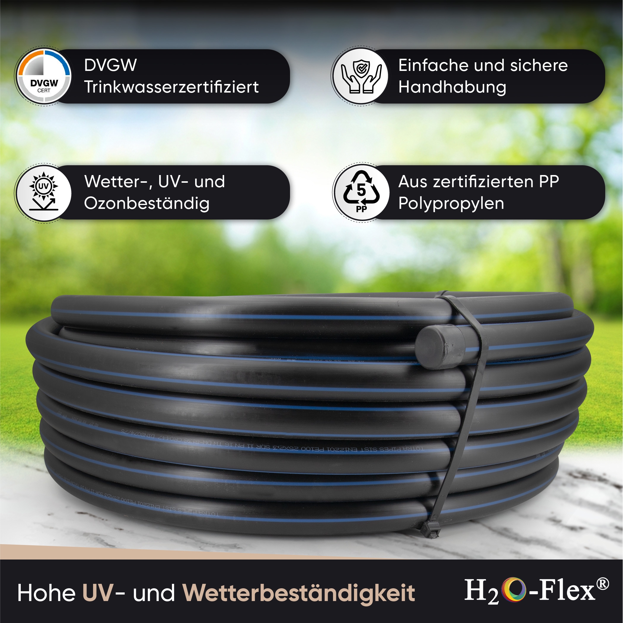 20 x 2,0 PE100 HD-Rohr 12,5m HDPE PN16 Trinkwasserleitung DVGW – Bild 4