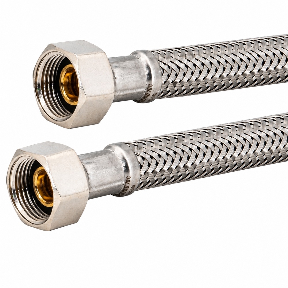 Flexschlauch 3/8"ÜM x 3/8"ÜM für Trinkwasser, DN08, Inliner HDPE, PN10, -15 bis 70°C