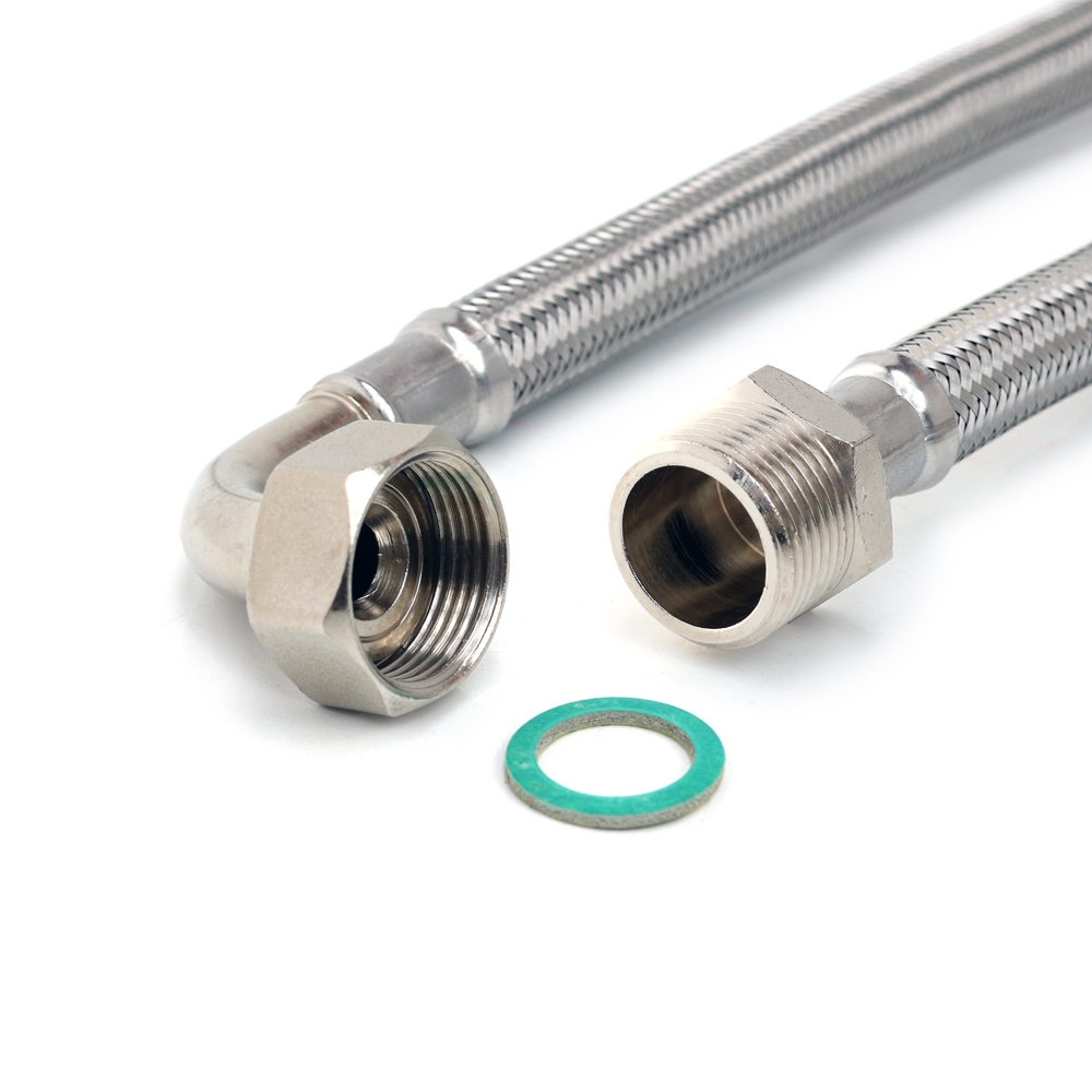 Flexschlauch 3/4"AG x 3/4"Bogen für Trinkwasser, DN13, Inliner HDPE, PN10, -15 bis 70°C, 30cm – Bild 2