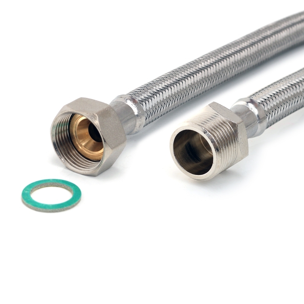 Flexschlauch 3/4"ÜM x 3/4"AG für Trinkwasser, DN13, Inliner HDPE, PN10, -15 bis 70°C