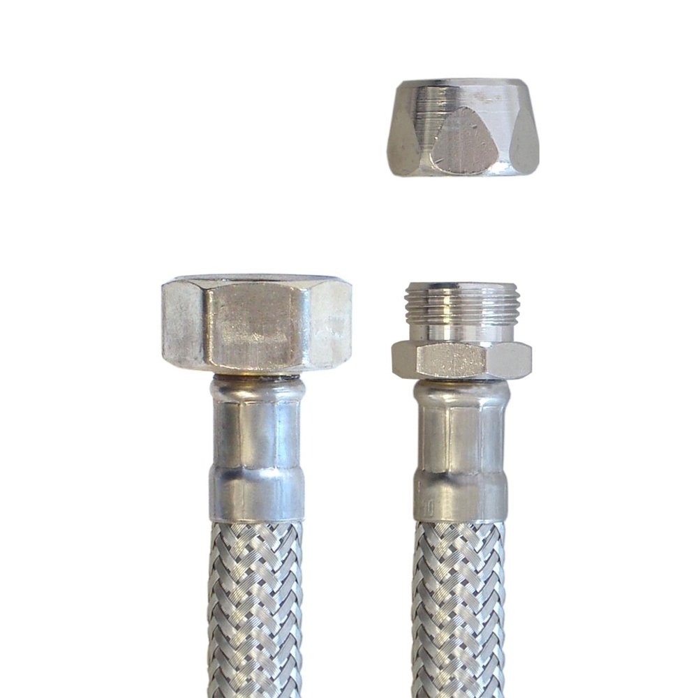 Flexschlauch 1/2"ÜM x 10mm Quetsch für Trinkwasser, DN08, Inliner HDPE, PN10, -15 bis 70°C, 20cm – Bild 4